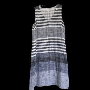 J.Jill 100% Cotton Striped Sleeveless Large Casual Dress Beach Coverup
